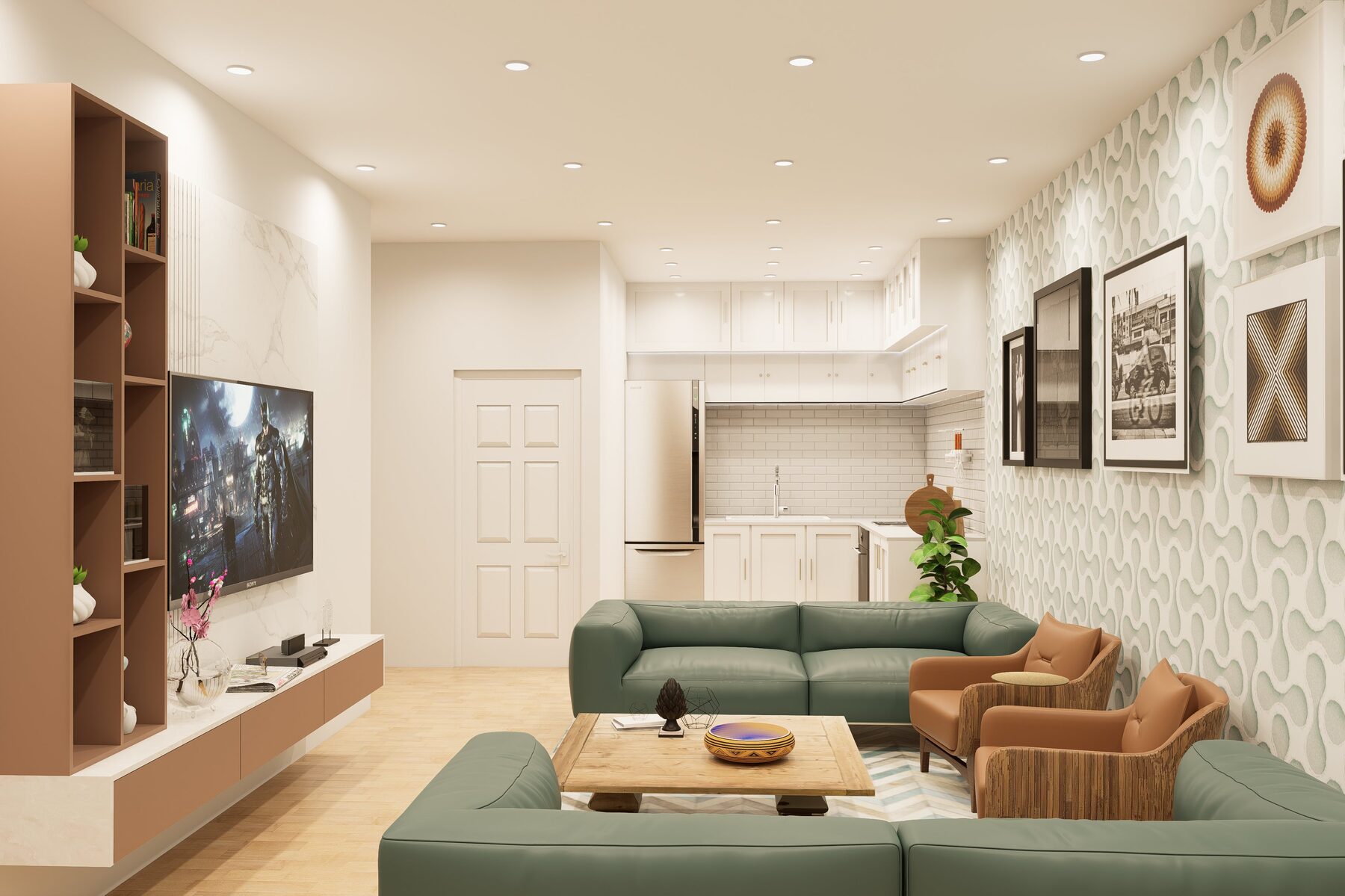 Open-plan living & kitchen