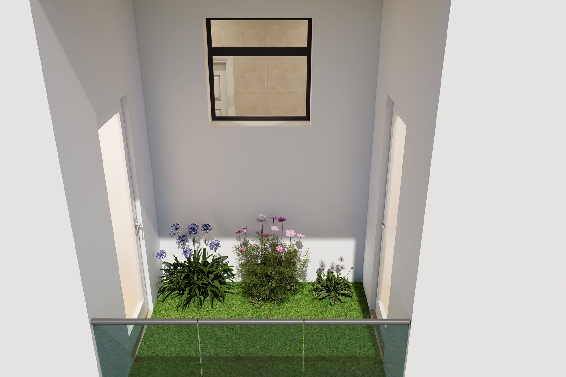 Private planted courtyard